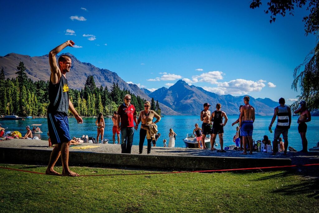 slackline, queenstown, beach, new zealand, lake, outside, mountains, nature, beautiful, summer, landscape, colorful, natural, mountain, trees, water, sky, slackline, slackline, slackline, slackline, slackline, queenstown, queenstown, queenstown, new zealand